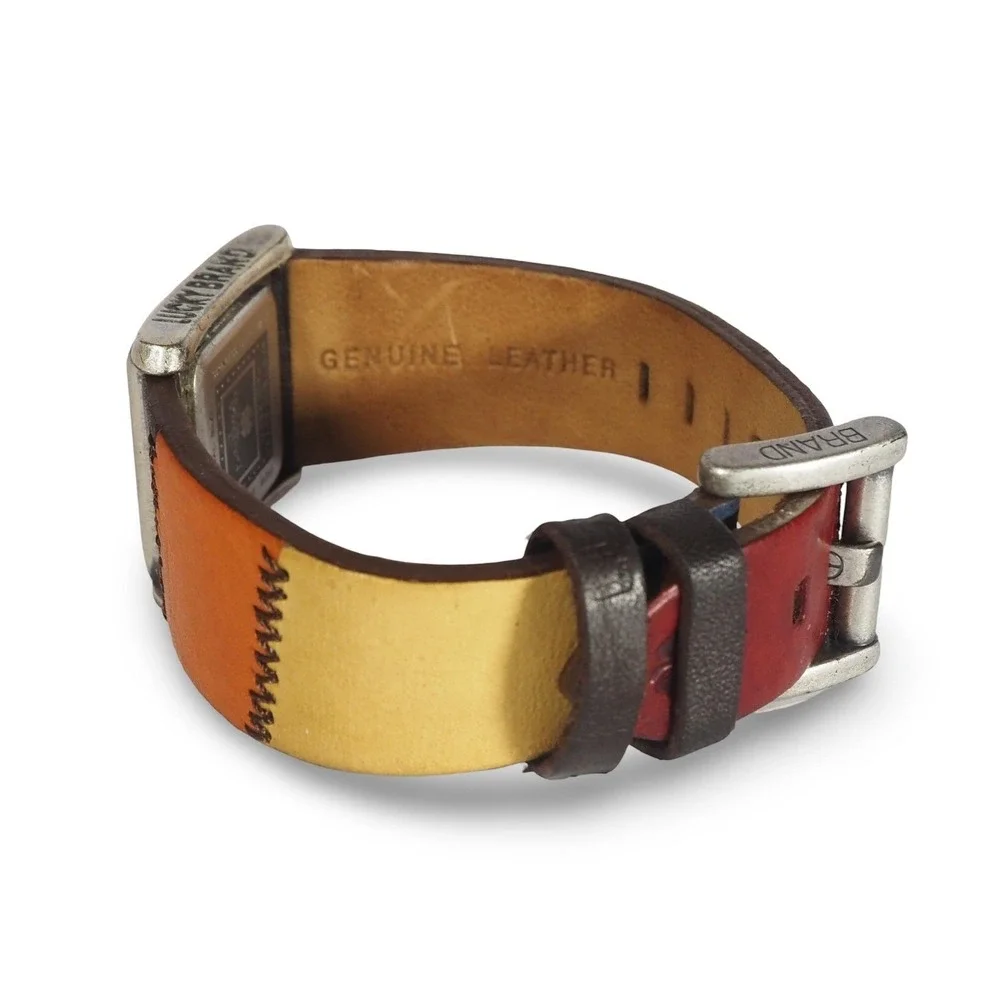 Lucky Brand Quartz Watch Y121E Patchwork Leather‎ Band Women Brown Multicolor